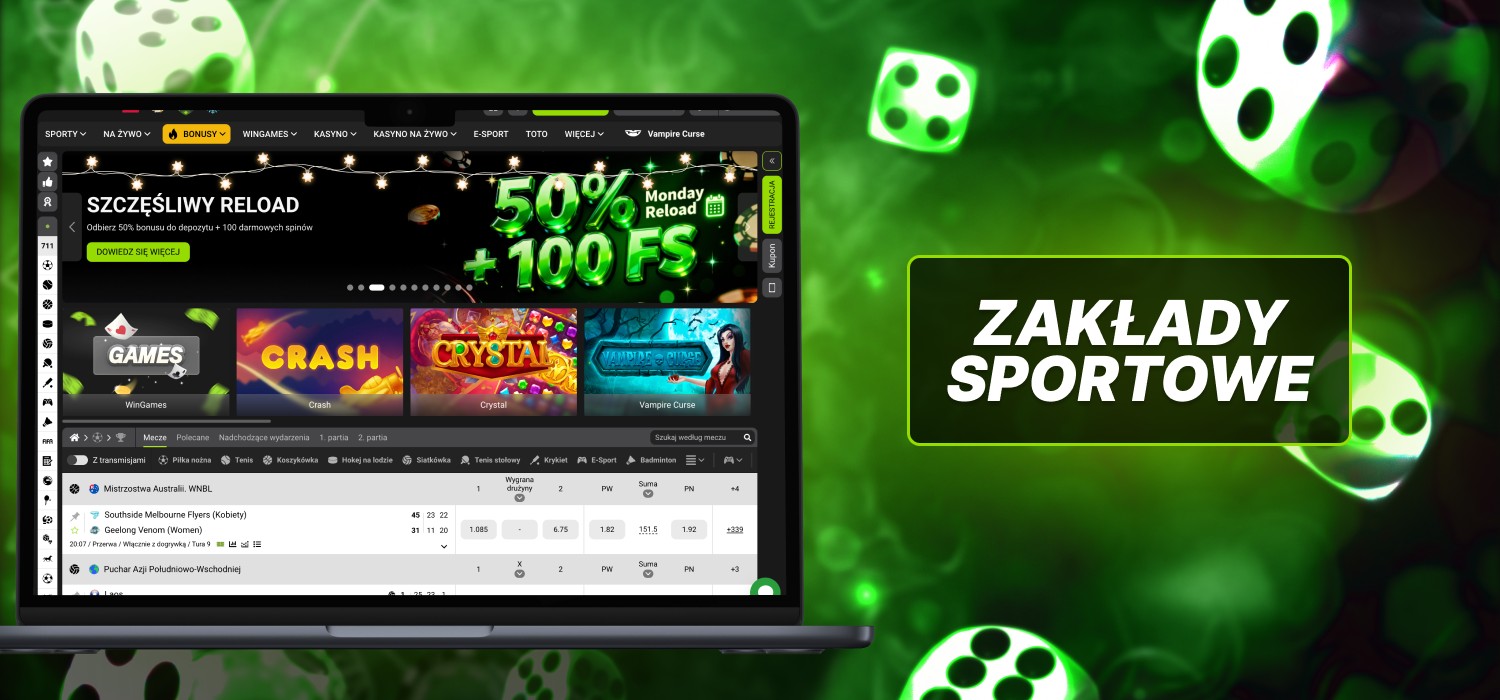 zakłady na wydarzenia sportowe w serwisie winwin